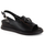 Женски сандали Filippo DS6069, кожа, со wedge потпетица, црни
