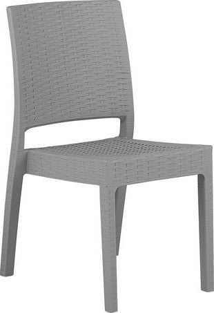 Set karrigesh kopshti Beliani FOSSANO, 4 copë, material sintetik, gri e çelët
