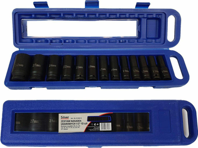 Set çelësash Silver LONG IMPACT, 1/2", 13 copë