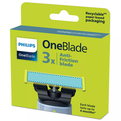 Tehe zëvendësuese rroje Philips OneBlade QP235/50, set 3 copë, jeshile