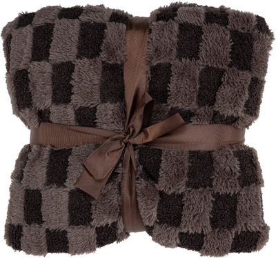 Batanije Domoletti Plaid Mink Chess, 150 x 200 cm, ngjyrë çokollatë