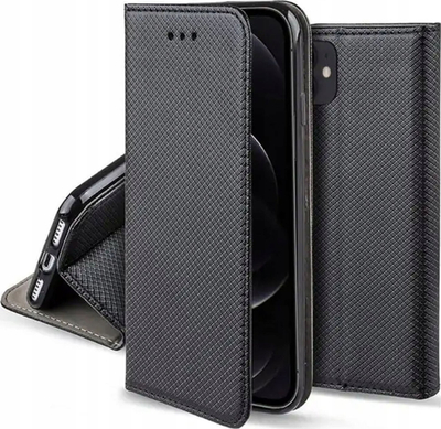Mbulesë libri për telefon Smart Case për iPhone 13 Pro, magnetike, me xhep karte, e zezë