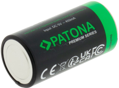 Bateri të rikarikueshme Patona Premium CR123A, set me 4 copë, 2400mWh 3.0V, me kabllo USB-C
