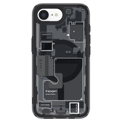 Mbulesë telefoni Spigen Ultra Hybrid Mag, MagSafe, për iPhone 16E, Zero One e zezë