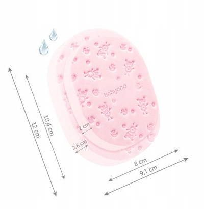 Мевест сунѓер за миење за бебиња BabyOno Washing Sponge, мек материјал, розова