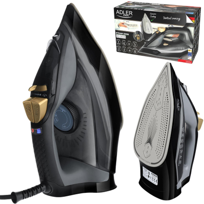 Hekur me avull Adler AD5032 Fireman, 3000W, shollë qeramike, i zi