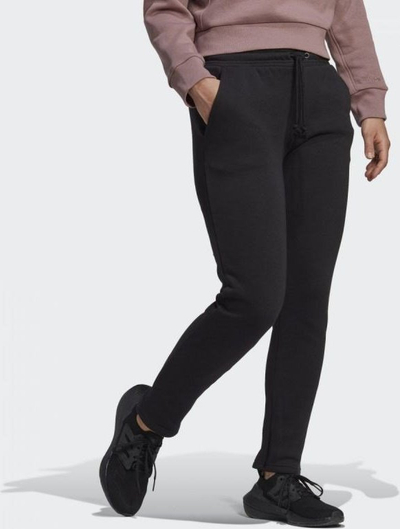 Pantallona sportive Adidas Straight Zip W, për goca, të zeza