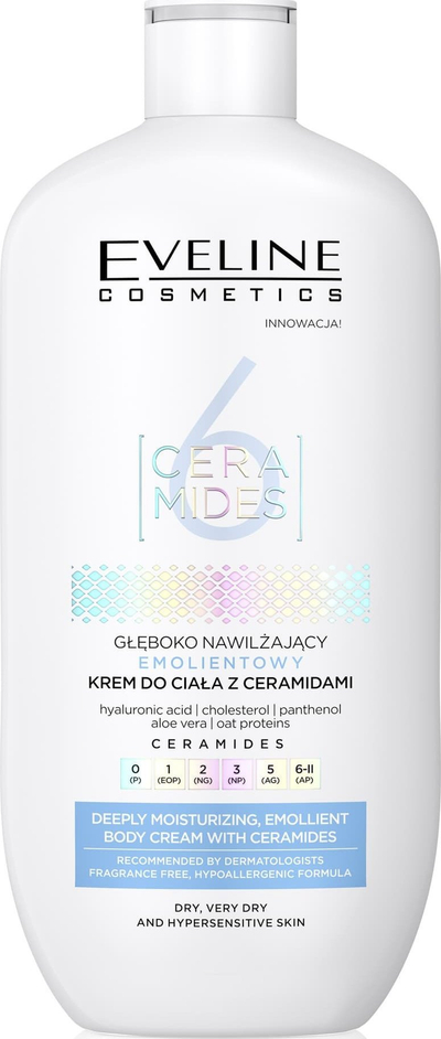 Krem trupi Eveline Cosmetics 6 Ceramides, për lëkurë të thatë, pa aromë, 350ml