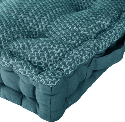 Jastëk dyshemeje Atmosphera Otto, katror 38 x 38 cm, pambuk, blu teal