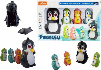 Lodër plastike Tencheng Penguin, set me pinguinë magnetikë, me muzikë dhe ecje, shumëngjyrësh