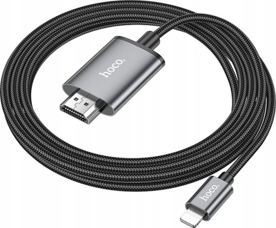 Kabllo video Hoco UA27 Lightning në HDMI, 2m, Full HD 1080p, gri