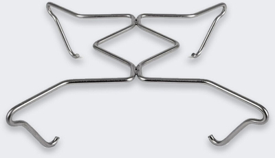 Mbajtëse tenxhere Petromax Atago Cooking Cross, çelik inox, për skarë me qymyr, argjendtë