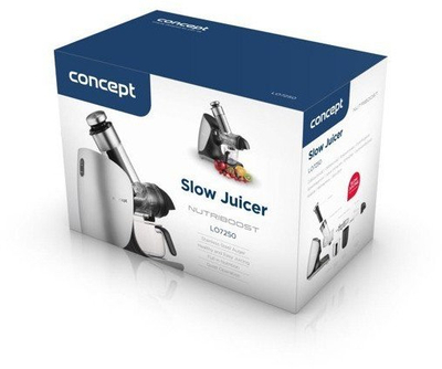 Shtrydhëse frutash Concept Nutriboost LO7250, 65 dB, hapje 76 mm, ngjyrë argjendi
