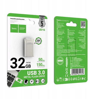 USB флеш Hoco UD16, 32GB, USB 3.0, бисерен никел