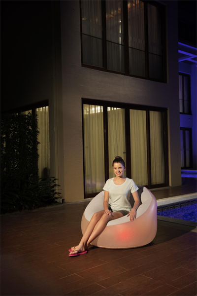 Karrige fryrëse Bestway Inflatable Illuminated Armchair, 102 x 97 x 71 cm, me drita, gri