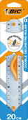 Vizore Bic Ruler, 20cm, Double Rule, transparente