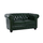 Divan 2 ulëse Chesterfield, PU, 150×90×72 cm (HM3010.08), gjelbër