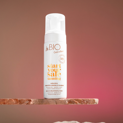 Shkumë vetëngjyruese trupi beBIO Natural Silky Bronzing Foam, 150ml, për nxirje natyrale