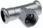 Bajpas tee femër Inox 1.4404, 54 mm, Rp2", argjendtë