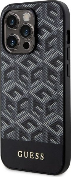Mbrojtëse telefoni Guess GUHMP14LHGCFSEK për iPhone 14 Pro, hardcase, MagSafe, e zezë