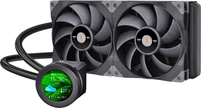 Ftohës uji për CPU Thermaltake Toughliquid Ultra 280, radiator 280mm, ekran LCD 2.1", i zi
