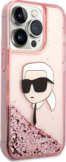 Mbulesë telefoni Karl Lagerfeld KLHCP14LLNKHCP, për iPhone 14 Pro, hardcase Glitter, rozë