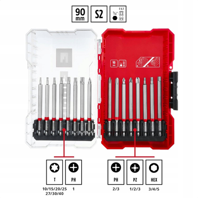 Set bitash kaçavide Einhell, 16 copë, 90mm, në kuti M Case