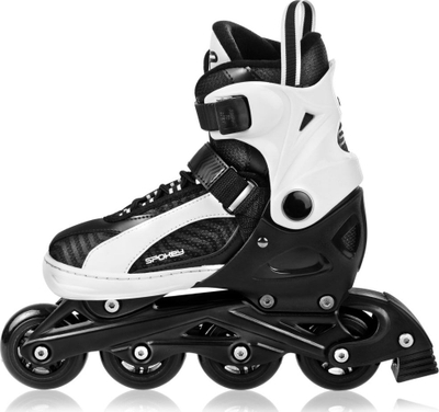 Patina inline Spokey Ori Jr, rrota ABEC-9, madhësi që rregullohet, bardh e zi
