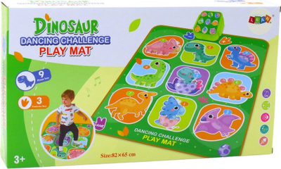 Tapet vallëzimi Leantoys Dinosaur Dancing Challenge, muzikor interaktiv, 82x65 cm, jeshil