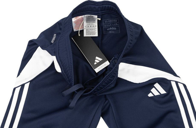 Pantallona sportive për kalamaj adidas Tiro 24 Slim Jr IS1001, poliestër, me xhepa me zinxhir, navy