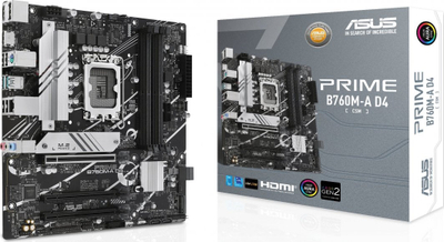 Pllakë amë ASUS Prime B760M-A D4-CSM, Intel B760, Socket 1700, 4 slota, ATX