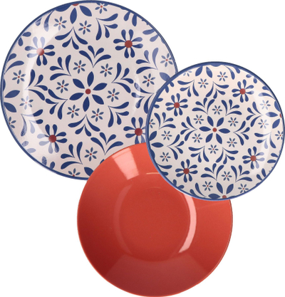 Set darke Rose&amp;Tulipani Sea Breeze, 6 persona, model me lule blu, koral