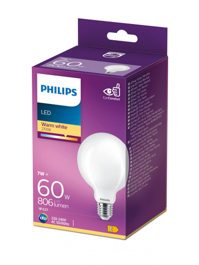 Llambë LED Philips 76469200, E27, 7W ekuivalente 60W, dritë e ngrohtë