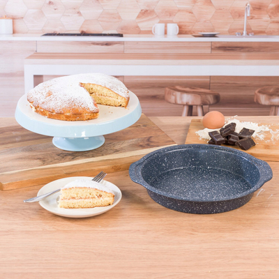 Округла тава за печење Russell Hobbs Stone, 26cm, јаглероден челик, сива