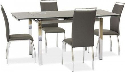 Tavolinë ngrënie zmadhuese Signal GD-017, xham i temperu, 110-170cm, gri