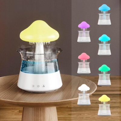 Lagështues ajri Mushroom, difuzer aromash, 150ml, LED, i bardhë