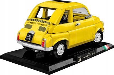 Model ndërtimi COBI Fiat Abarth 595 Executive Edition, 1:12, mbi 1000 blloqe, i verdhë