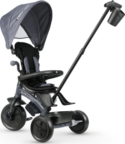Tricikel për kalamaj Qplay Elite Platinum, rrotullim 360°, për 10-72 muaj, gri