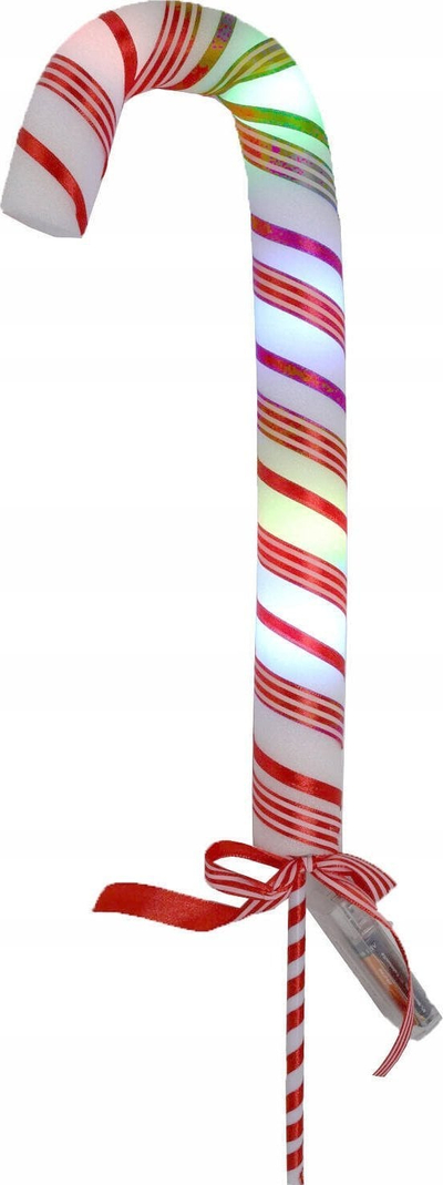 Dekoratë drite LED në formë bastuni karamele, 25 x 53 cm, shumëngjyrëshe