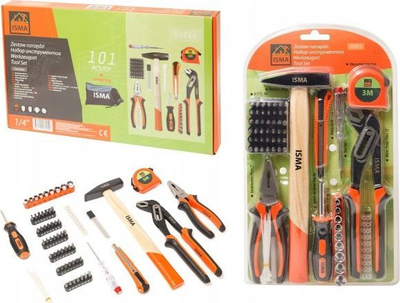 Set veglash Isma Tool Set Kit, 101 pjesë, çelik krom vanadium, me kuti plastike