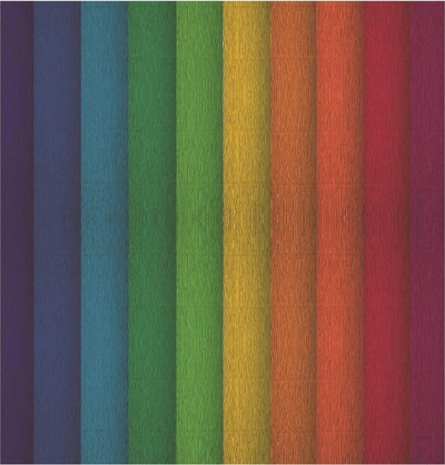 Креп хартија Corrugated Tissue Paper, 50x200 cm, сет 10 листови, повеќебојна