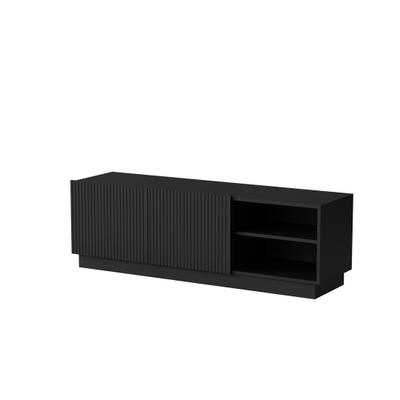 Komodë TV Cama Meble LIVERTI, 150x42x48 cm, panel druri i zi, kornizë e zezë