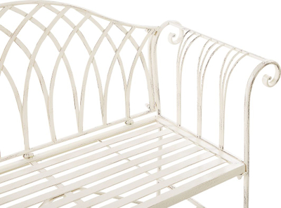 Stol kopshti Beliani Milazzo, metal, 130 cm, i bardhë