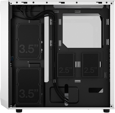 Kasë kompjuteri Fractal Design Focus 2 RGB White TG Clear Tint
