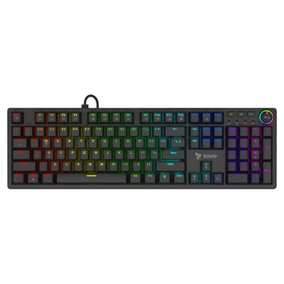 Tastierë mekanike Savio STYX, switch OUTEMU PEACH SILENT, RGB, e zezë