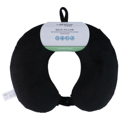 Патничка перница Dunlop Travel, memory foam, ергономска, црна