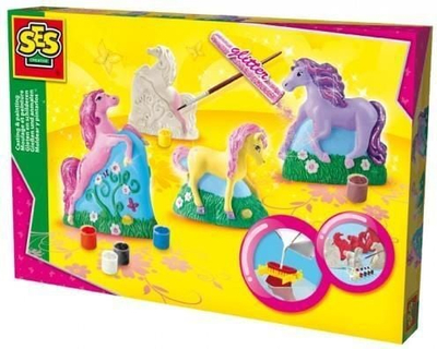 Set kreativ SES 3D Plaster Casting Horses 238178, kallëp allçie, për pikturim