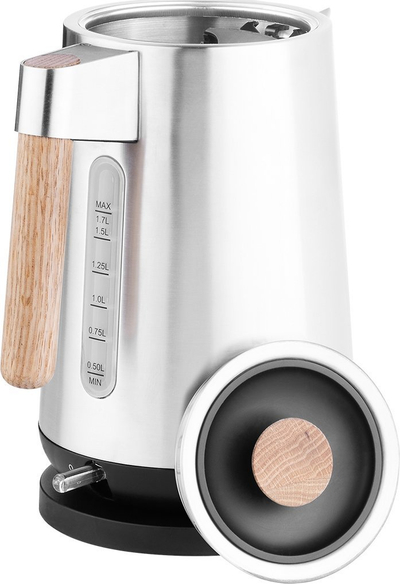 Ibrik elektrik ECG Strix Timber RK-1767, 1.7L, çelik inoksi, ngjyrë argjendtë