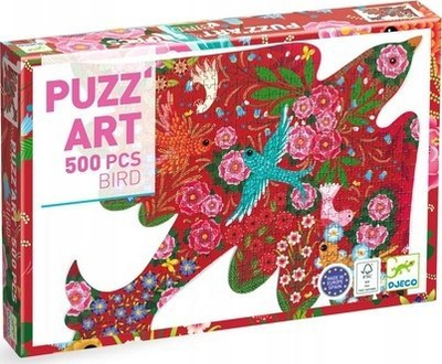 Puzzle artistik Djeco DJ07668 Bird, 500 copa, shumëngjyrësh