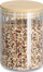 Kavanoz Zeller Present Rillen, 610 ml, kapak bambu, transparent